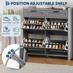 Meuble à chaussures avec 4 tiroirs basculants et 2 tiroirs supérieurs, Armoire à chaussures autoportante, Rangement de chaussures dissimulé, pour le salon