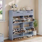 Shoe Cabinet with 4 Flip Drawers and 2 Top Drawers, Freestanding Shoe Storage Cabinets, Hidden Shoe Storage, for Living Room