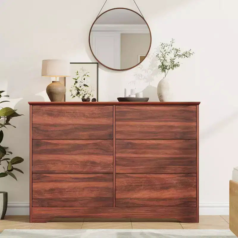 Commode en bois à 8 tiroirs, Longue commode de rangement, Armoire moderne, pour Chambre à coucher, Salon