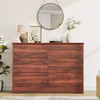 Commode en bois à 8 tiroirs, Longue commode de rangement, Armoire moderne, pour Chambre à coucher, Salon