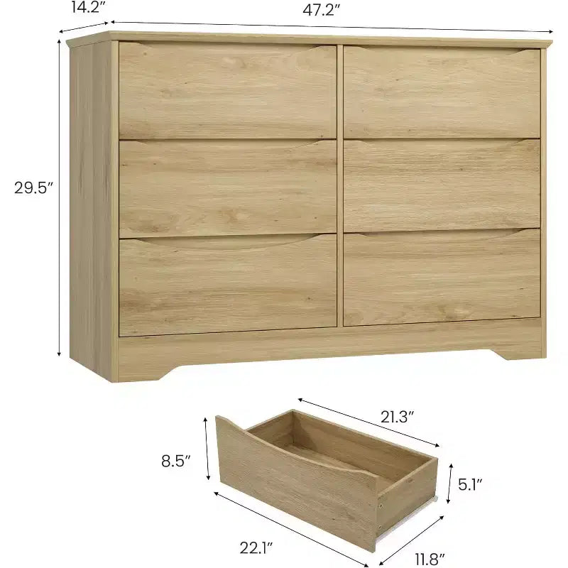 Commode en bois à 8 tiroirs, Longue commode de rangement, Armoire moderne, pour Chambre à coucher, Salon