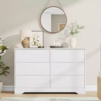 Commode en bois à 8 tiroirs, Longue commode de rangement, Armoire moderne, pour Chambre à coucher, Salon