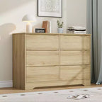 Wooden Dresser with 8 Drawers, Long Storage Dresser, Modern Closet, for Bedroom, Living Room