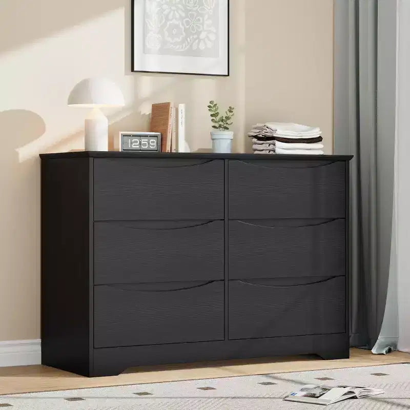 Commode en bois à 8 tiroirs, Longue commode de rangement, Armoire moderne, pour Chambre à coucher, Salon