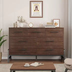 Commode Garvee 7 pour chambre, commode de 52 pouces de large, commode à tiroirs avec rangement autoportant, commode de rangement en bois pour salon