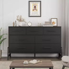 Commode Garvee 7 pour chambre, commode de 52 pouces de large, commode à tiroirs avec rangement autoportant, commode de rangement en bois pour salon