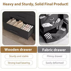 Commode Garvee 7 pour chambre, commode de 52 pouces de large, commode à tiroirs avec rangement autoportant, commode de rangement en bois pour salon