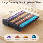 Organisateur de capsules de café transparent Vtopmart en acrylique pour capsules Nespresso Vertuo, peut contenir 40 grandes ou 60 petites capsules