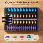 Organisateur de capsules de café transparent Vtopmart en acrylique pour capsules Nespresso Vertuo, peut contenir 40 grandes ou 60 petites capsules