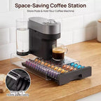 Organisateur de capsules de café transparent Vtopmart en acrylique pour capsules Nespresso Vertuo, peut contenir 40 grandes ou 60 petites capsules