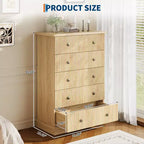 Commode haute 5 tiroirs peu encombrante pour chambre à coucher Commode verticale moderne, armoire de rangement spacieuse Finition bois blanc contemporain