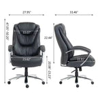 Chaise de Bureau Studio Design à Dossier Haut en Cuir PU avec Hauteur Réglable, Fauteuil de Bureau Pivotant Exécutif pour Bureau à Domicile, Noir