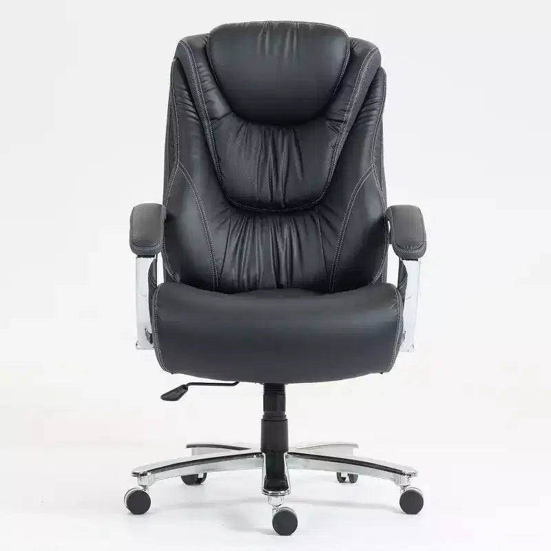 Chaise de Bureau Studio Design à Dossier Haut en Cuir PU avec Hauteur Réglable, Fauteuil de Bureau Pivotant Exécutif pour Bureau à Domicile, Noir