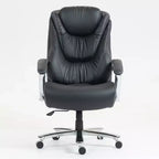 Chaise de Bureau Studio Design à Dossier Haut en Cuir PU avec Hauteur Réglable, Fauteuil de Bureau Pivotant Exécutif pour Bureau à Domicile, Noir