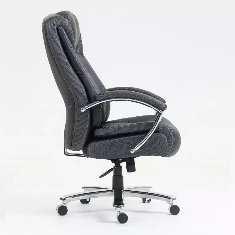 Chaise de Bureau Studio Design à Dossier Haut en Cuir PU avec Hauteur Réglable, Fauteuil de Bureau Pivotant Exécutif pour Bureau à Domicile, Noir