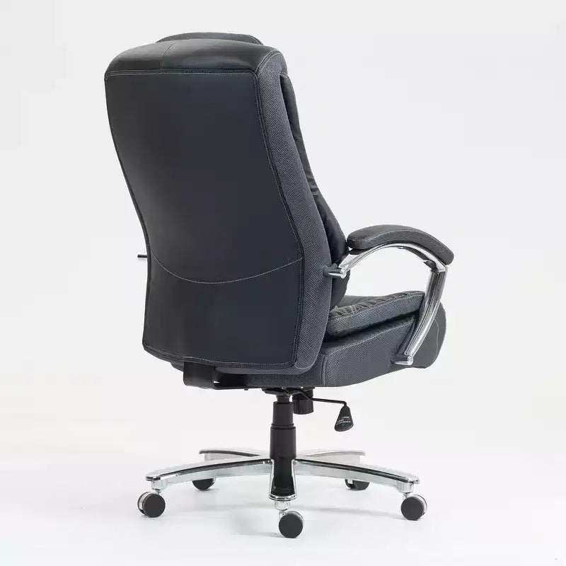 Chaise de Bureau Studio Design à Dossier Haut en Cuir PU avec Hauteur Réglable, Fauteuil de Bureau Pivotant Exécutif pour Bureau à Domicile, Noir