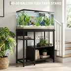 Meuble de support d'aquarium, Étagères de rangement ouvertes, Étagères de rangement en métal et bois, Étagère de rangement pratique pour la maison (Uniquement le cadre)
