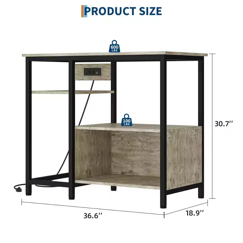 Meuble de support d'aquarium, Étagères de rangement ouvertes, Étagères de rangement en métal et bois, Étagère de rangement pratique pour la maison (Uniquement le cadre)
