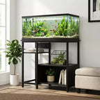Aquarium Stand, Open Storage Shelves, Metal and Wood Storage Shelves, Practical Home Storage Rack (Only the frame)