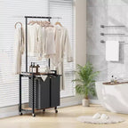 2/3/4-Section Rolling Clothes Rack with Dirty Sorter, Heavy-Duty Laundry Cart with Hanging Rack & Bottom Baskets for Bedroom, Laundry Room & Dorm