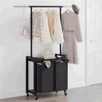 Chariot à linge roulant à 2/3/4 sections avec trieur à linge sale, panier à linge robuste avec tringle à vêtements et paniers inférieurs pour chambre, buanderie et dortoir