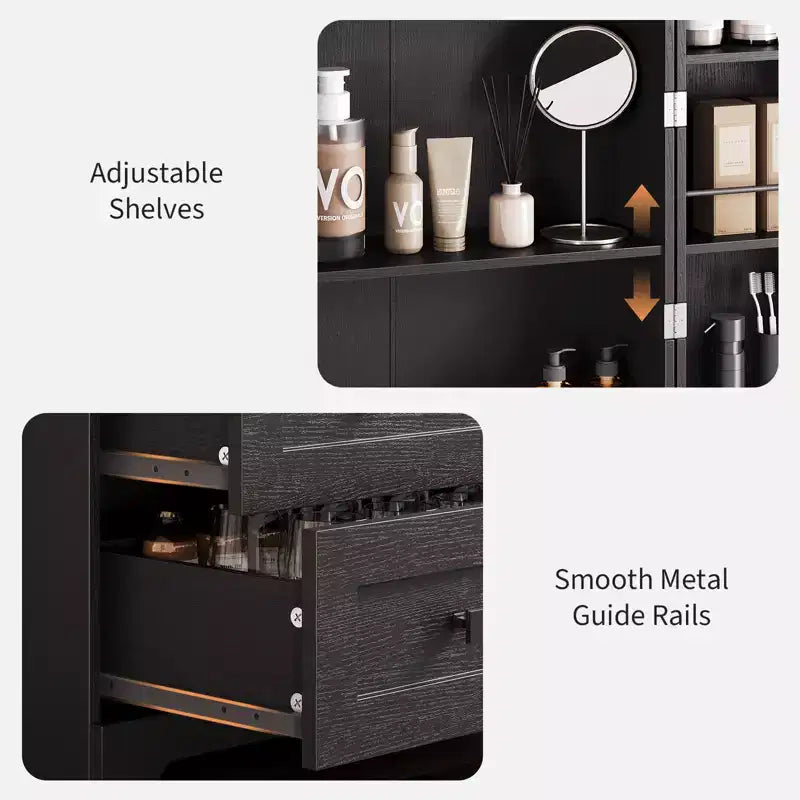 Meuble de cuisine autoportant de 72 po avec étagères réglables et 3 tiroirs, meuble de bar à café en bois pour le salon