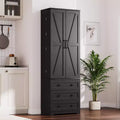 72H Kitchen Pantry Cabinet, Freestanding Cupboard Storage Cabinet with Adjustable Shelves &3 Drawers, Wooden Coffee Bar Cabinet for Living Room
