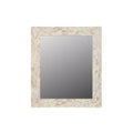 HomeRoots 46 White Solid Wood Geometric Starburst Framed Accent Mirror