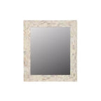 HomeRoots 46 White Solid Wood Geometric Starburst Framed Accent Mirror