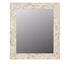 Miroir d'appoint encadré HomeRoots 46, en bois massif blanc, motif étoile.