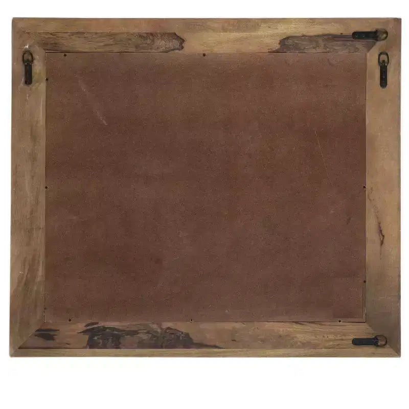 Miroir d'appoint encadré HomeRoots 46, en bois massif blanc, motif étoile.