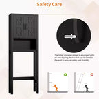 Meuble de rangement pour toilettes, Organiseur de salle de bain, Étagère de rangement au-dessus des toilettes avec étagère ouverte, Étagère autoportante pour toilettes, salle de bain, buanderie