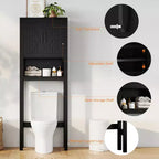 Meuble de rangement pour toilettes, Organiseur de salle de bain, Étagère de rangement au-dessus des toilettes avec étagère ouverte, Étagère autoportante pour toilettes, salle de bain, buanderie
