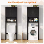 Meuble de rangement pour toilettes, Organiseur de salle de bain, Étagère de rangement au-dessus des toilettes avec étagère ouverte, Étagère autoportante pour toilettes, salle de bain, buanderie