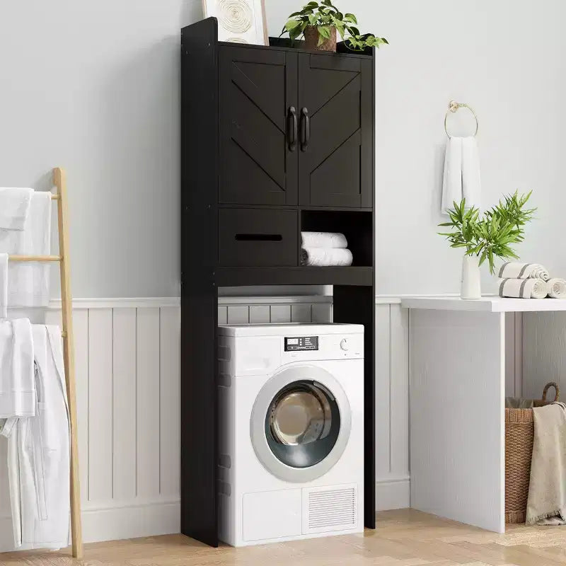 Meuble de rangement pour toilettes, Organiseur de salle de bain, Étagère de rangement au-dessus des toilettes avec étagère ouverte, Étagère autoportante pour toilettes, salle de bain, buanderie