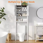 Meuble de rangement pour toilettes, Organiseur de salle de bain, Étagère de rangement au-dessus des toilettes avec étagère ouverte, Étagère autoportante pour toilettes, salle de bain, buanderie