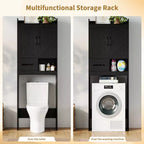 Meuble de rangement pour toilettes, Organiseur de salle de bain, Étagère de rangement au-dessus des toilettes avec étagère ouverte, Étagère autoportante pour toilettes, salle de bain, buanderie