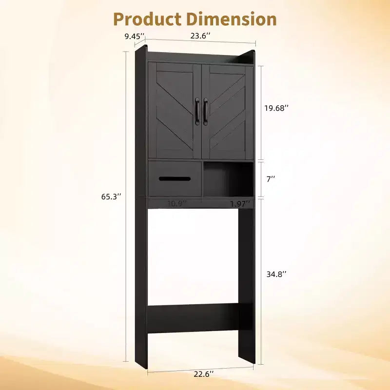 Meuble de rangement pour toilettes, Organiseur de salle de bain, Étagère de rangement au-dessus des toilettes avec étagère ouverte, Étagère autoportante pour toilettes, salle de bain, buanderie