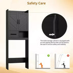 Meuble de rangement pour toilettes, Organiseur de salle de bain, Étagère de rangement au-dessus des toilettes avec étagère ouverte, Étagère autoportante pour toilettes, salle de bain, buanderie