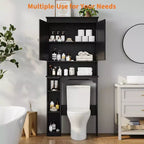 Meuble de rangement pour toilettes, Organiseur de salle de bain, Étagère de rangement au-dessus des toilettes avec étagère ouverte, Étagère autoportante pour toilettes, salle de bain, buanderie
