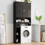 Meuble de rangement pour toilettes, Organiseur de salle de bain, Étagère de rangement au-dessus des toilettes avec étagère ouverte, Étagère autoportante pour toilettes, salle de bain, buanderie