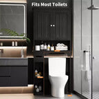Meuble de rangement pour toilettes, Organiseur de salle de bain, Étagère de rangement au-dessus des toilettes avec étagère ouverte, Étagère autoportante pour toilettes, salle de bain, buanderie