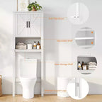Meuble de rangement pour toilettes, Organiseur de salle de bain, Étagère de rangement au-dessus des toilettes avec étagère ouverte, Étagère autoportante pour toilettes, salle de bain, buanderie
