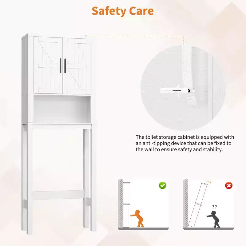Meuble de rangement pour toilettes, Organiseur de salle de bain, Étagère de rangement au-dessus des toilettes avec étagère ouverte, Étagère autoportante pour toilettes, salle de bain, buanderie