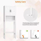 Meuble de rangement pour toilettes, Organiseur de salle de bain, Étagère de rangement au-dessus des toilettes avec étagère ouverte, Étagère autoportante pour toilettes, salle de bain, buanderie