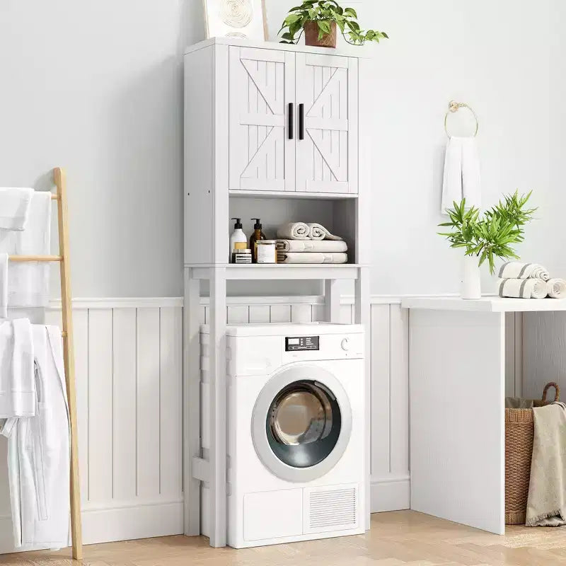 Meuble de rangement pour toilettes, Organiseur de salle de bain, Étagère de rangement au-dessus des toilettes avec étagère ouverte, Étagère autoportante pour toilettes, salle de bain, buanderie