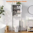 Meuble de rangement pour toilettes, Organiseur de salle de bain, Étagère de rangement au-dessus des toilettes avec étagère ouverte, Étagère autoportante pour toilettes, salle de bain, buanderie