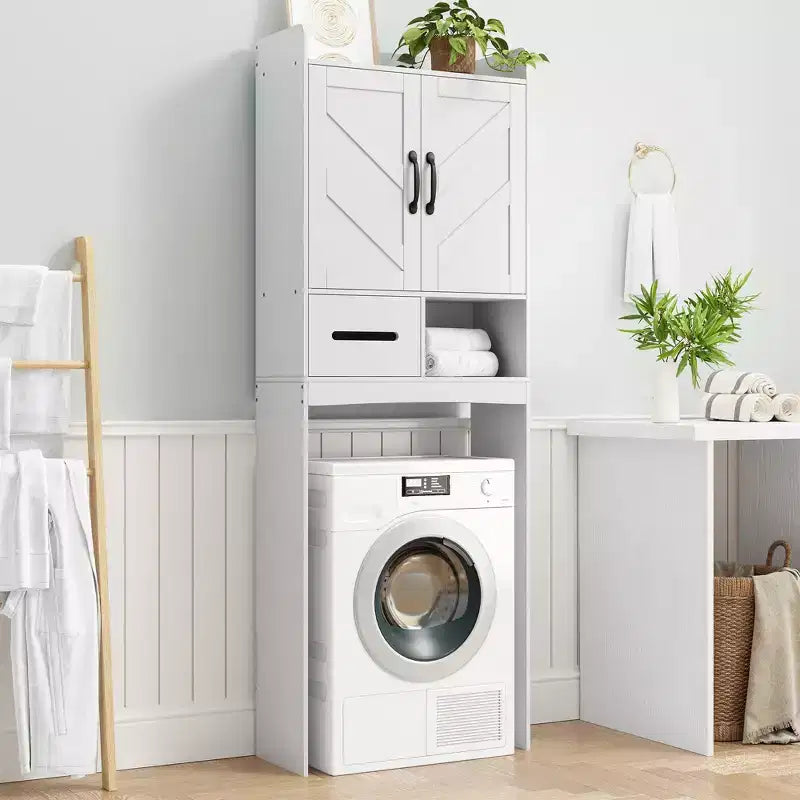 Meuble de rangement pour toilettes, Organiseur de salle de bain, Étagère de rangement au-dessus des toilettes avec étagère ouverte, Étagère autoportante pour toilettes, salle de bain, buanderie