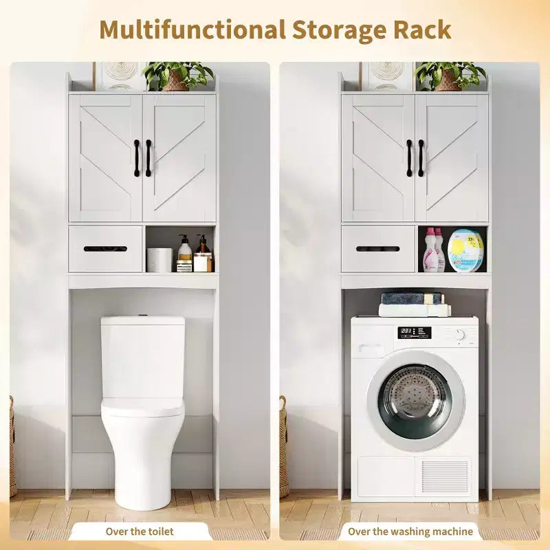 Meuble de rangement pour toilettes, Organiseur de salle de bain, Étagère de rangement au-dessus des toilettes avec étagère ouverte, Étagère autoportante pour toilettes, salle de bain, buanderie