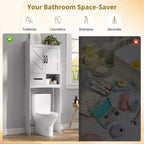 Meuble de rangement pour toilettes, Organiseur de salle de bain, Étagère de rangement au-dessus des toilettes avec étagère ouverte, Étagère autoportante pour toilettes, salle de bain, buanderie